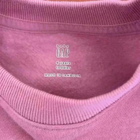 GAP Pink Sweatshirt with Eyelet Ruffle Detail - Picture 2 of 3